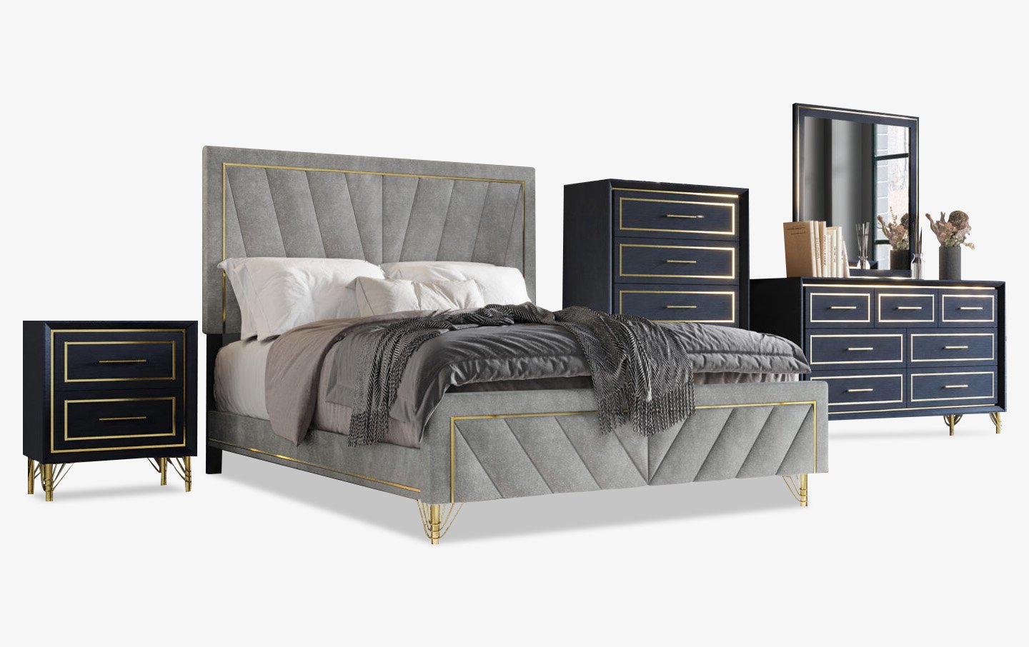 Giovanni Gray Bedroom Set