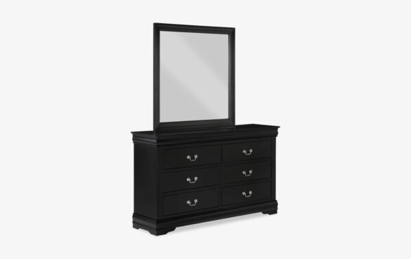 Louis Philippe Black Dresser & Mirror