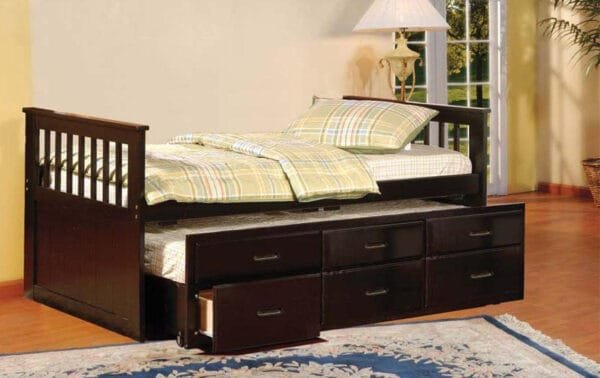 Captain’s Espresso Trundle Bed