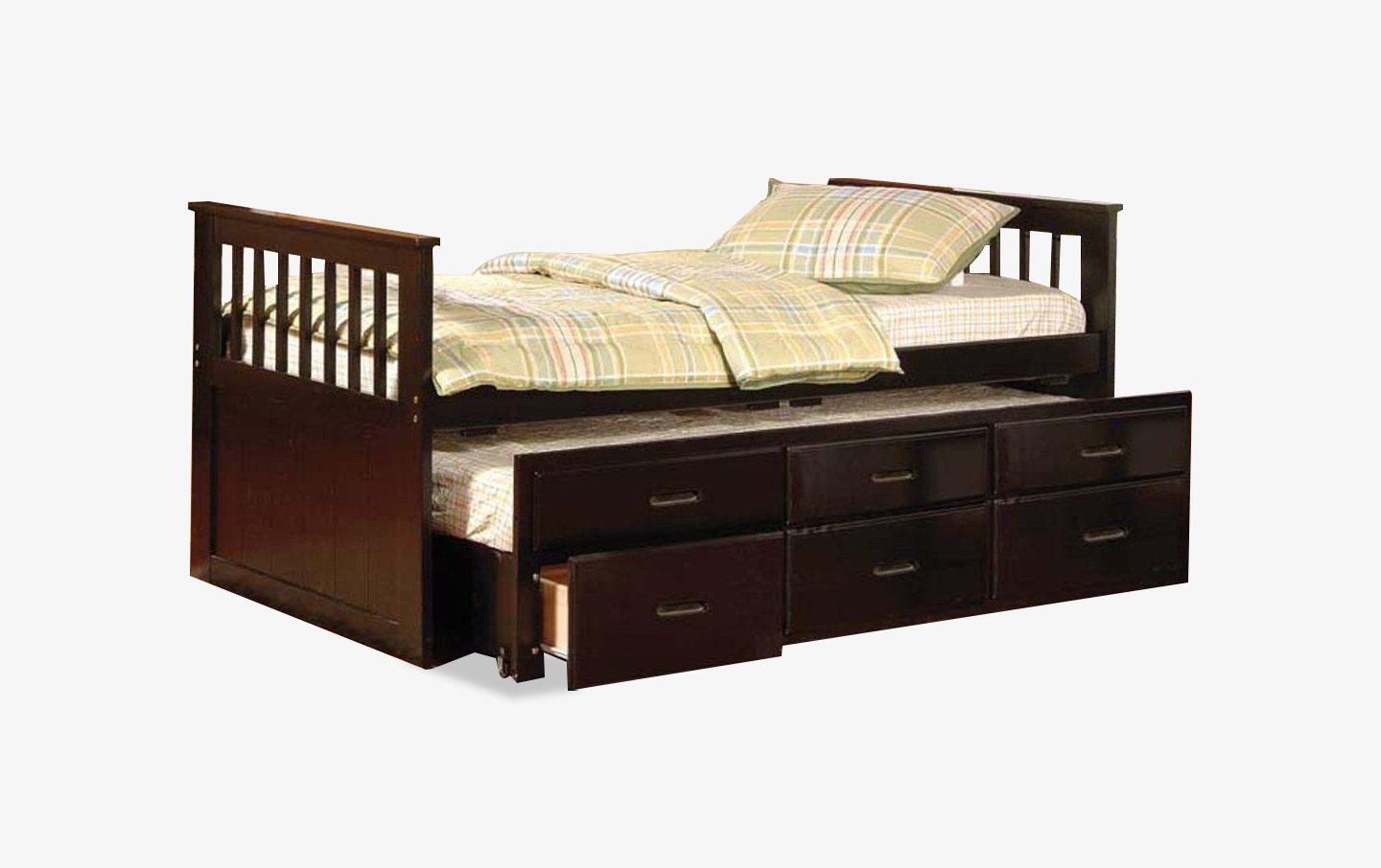 Captain’s Espresso Trundle Bed