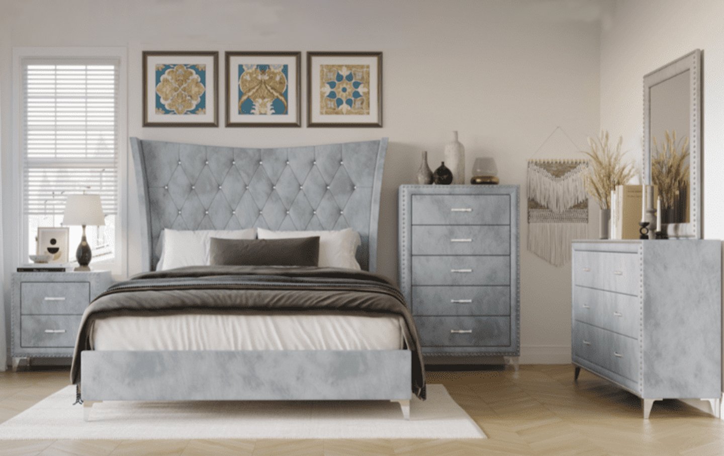 Amore Gray Bedroom