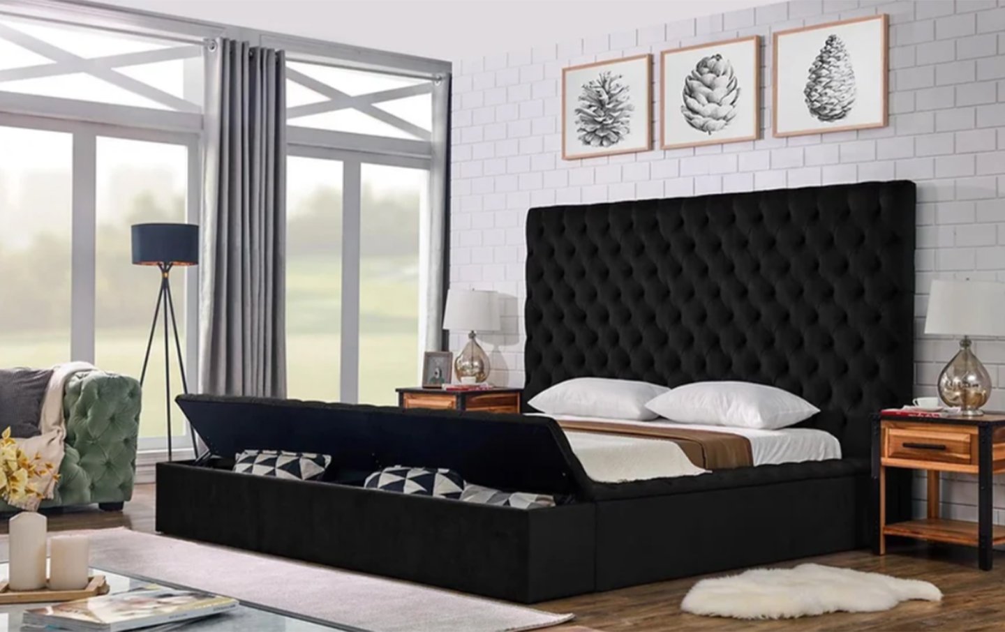 Galleria Black Platform Bed