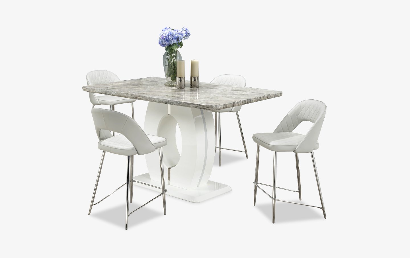 Horizon White Pub Dining Room Set