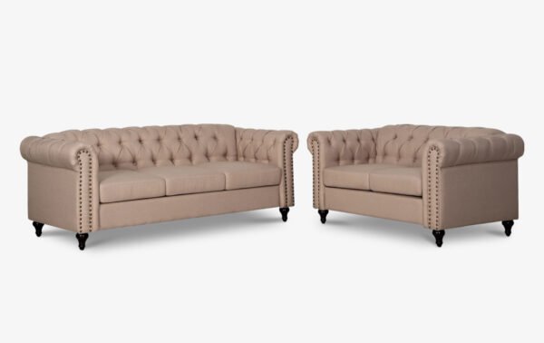 Aurelia Beige Linen Living Room Set - 01