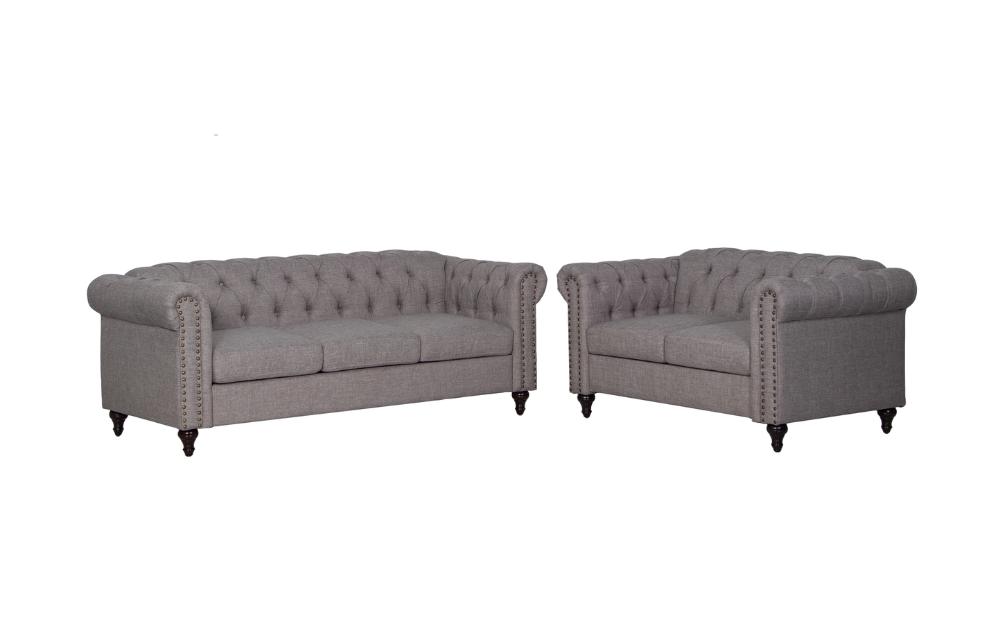 Aurelia Gray Linen Living Room Set - 01