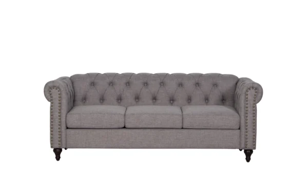 Aurelia Gray Linen Sofa- 01