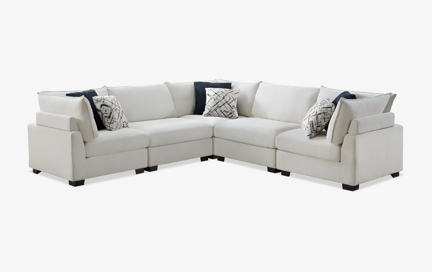 Ivory 5 Piece Sectional - 01