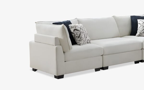 Ivory 5 Piece Sectional 02