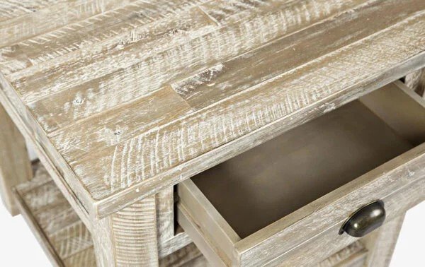 an old wooden end table whitewashed for a soft, weathered look for spring refresh