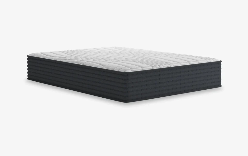 A queen size Hanover hybrid mattress in white and black color