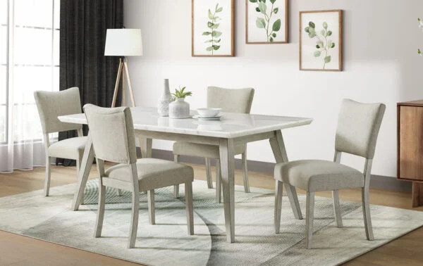 white marble top dining table