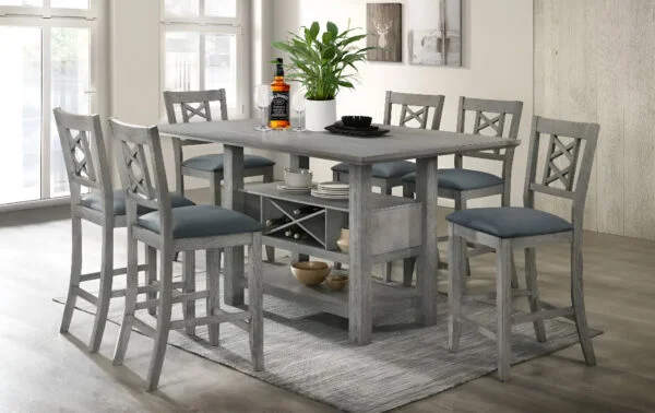 engineered wooden dining table material in gray matte finish