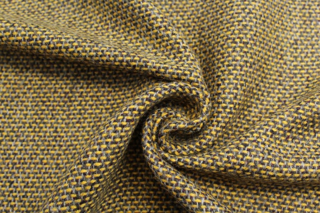 Tweed upholstery fabric closeup