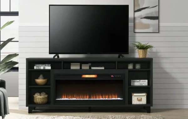 Media console with storage and display