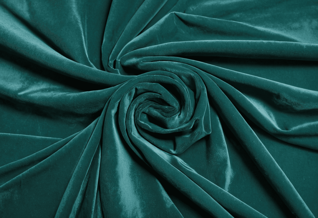 Twisted teal chenille fabric closeup