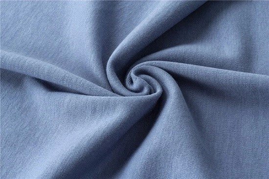 Blue cotton fabric closeup